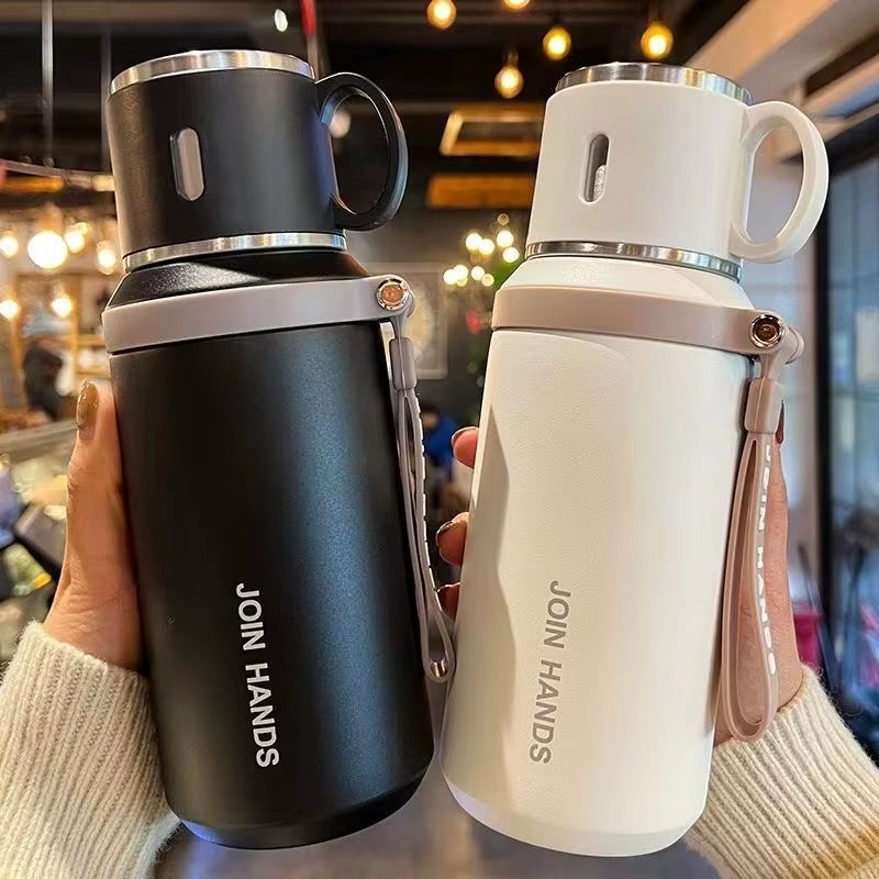 Termo con taza para agua fría o caliente de 600ml 
