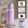 Termo con taza para agua fría o caliente de 600ml 